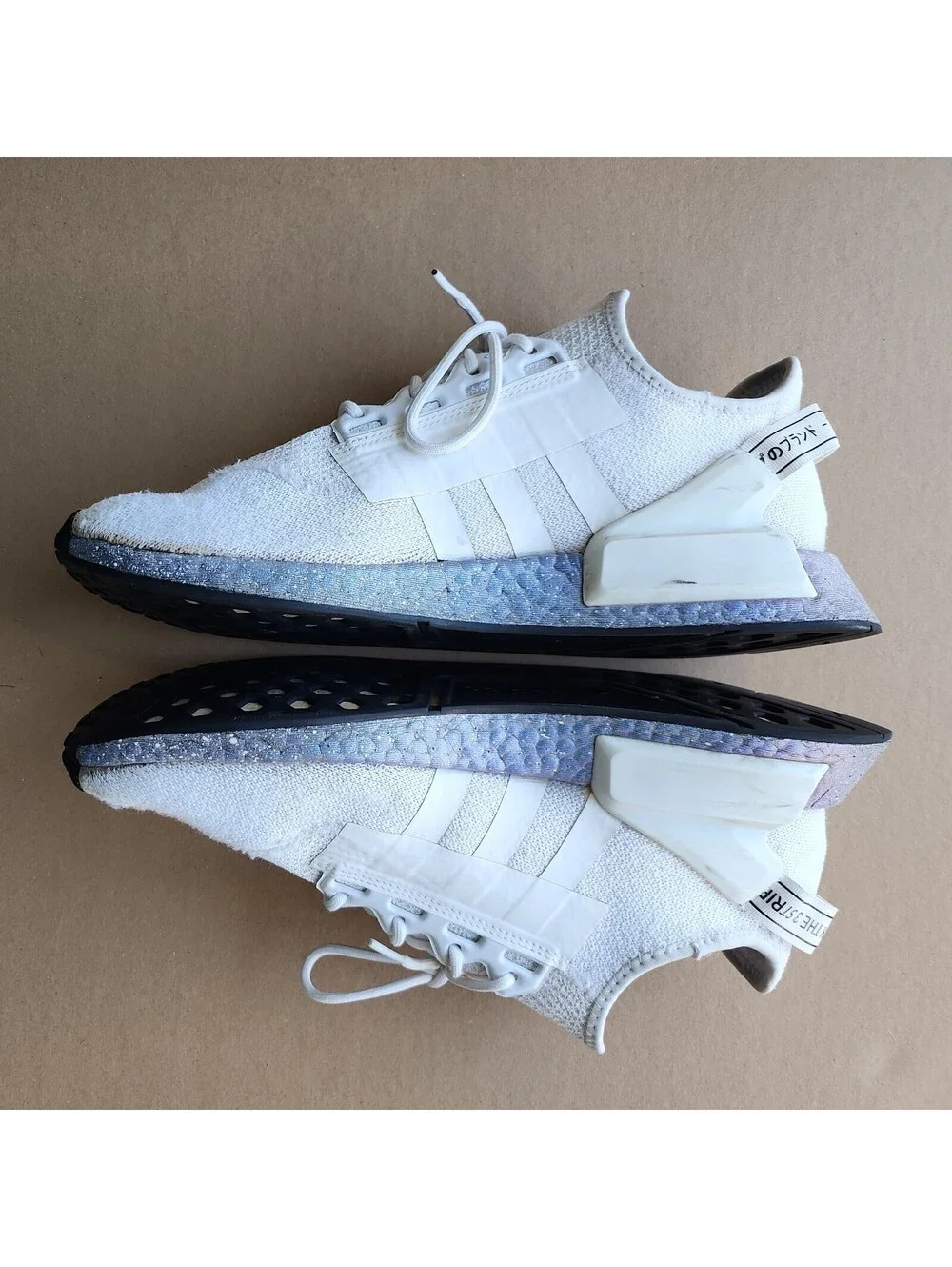 Adidas Nmd Size 11.5 White Purple Boost The Brand with the Three Stripes
